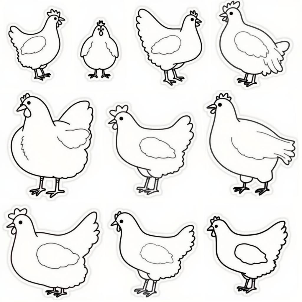 Free downloadable cute chicken applique pattern for various sewing projects.