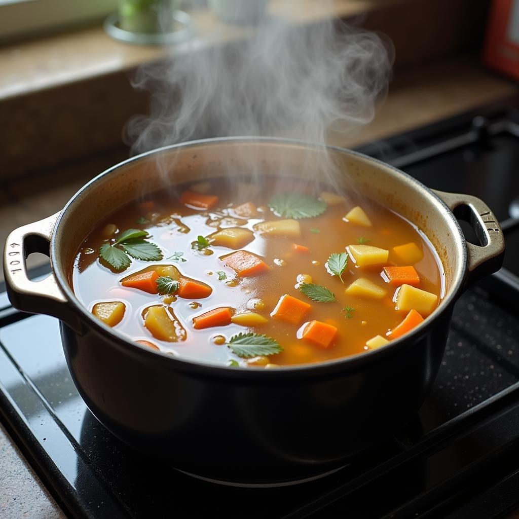 Dairy-Free Chicken Wild Rice Soup Cooking Process