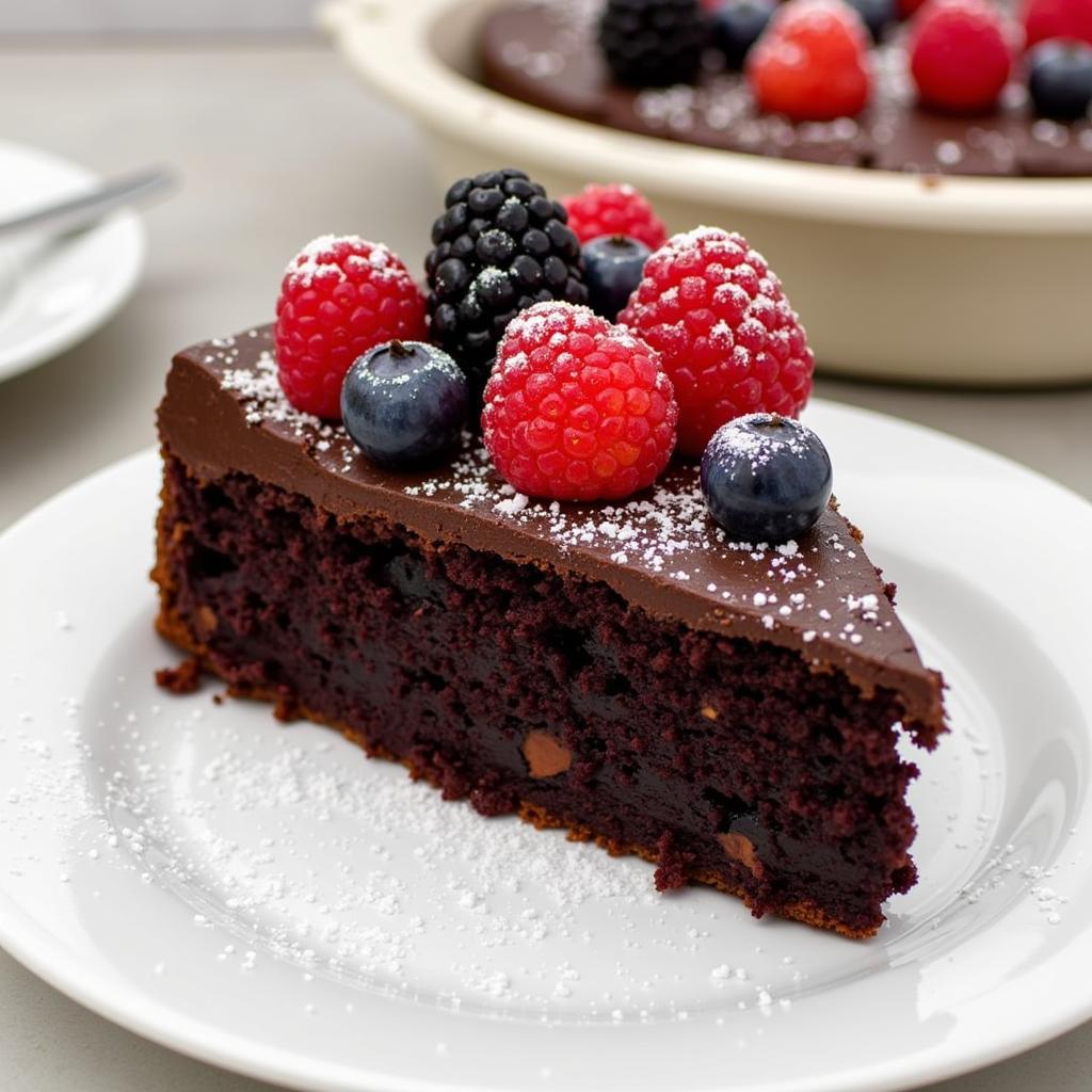 Decadent Dairy-Free Chocolate Cake with Berries