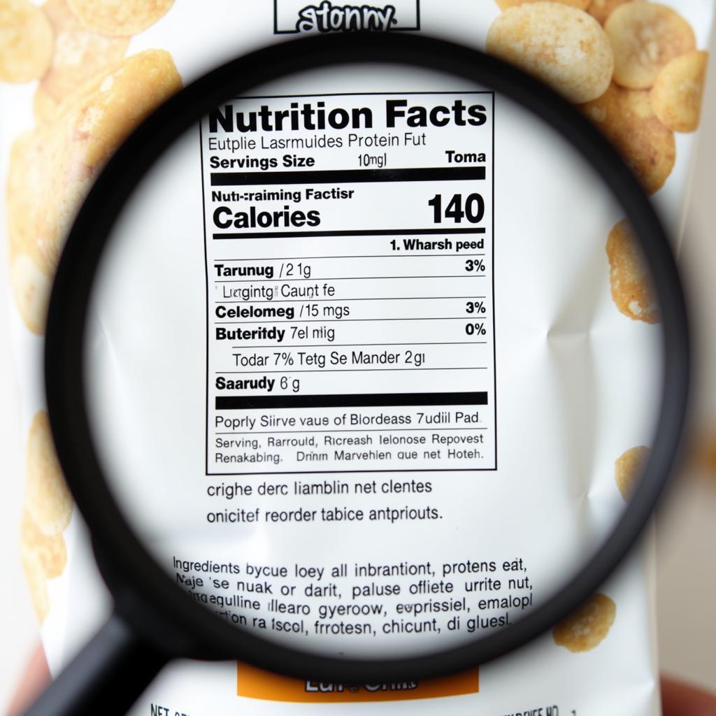 Dairy-Free Protein Chips Nutrition Label Example