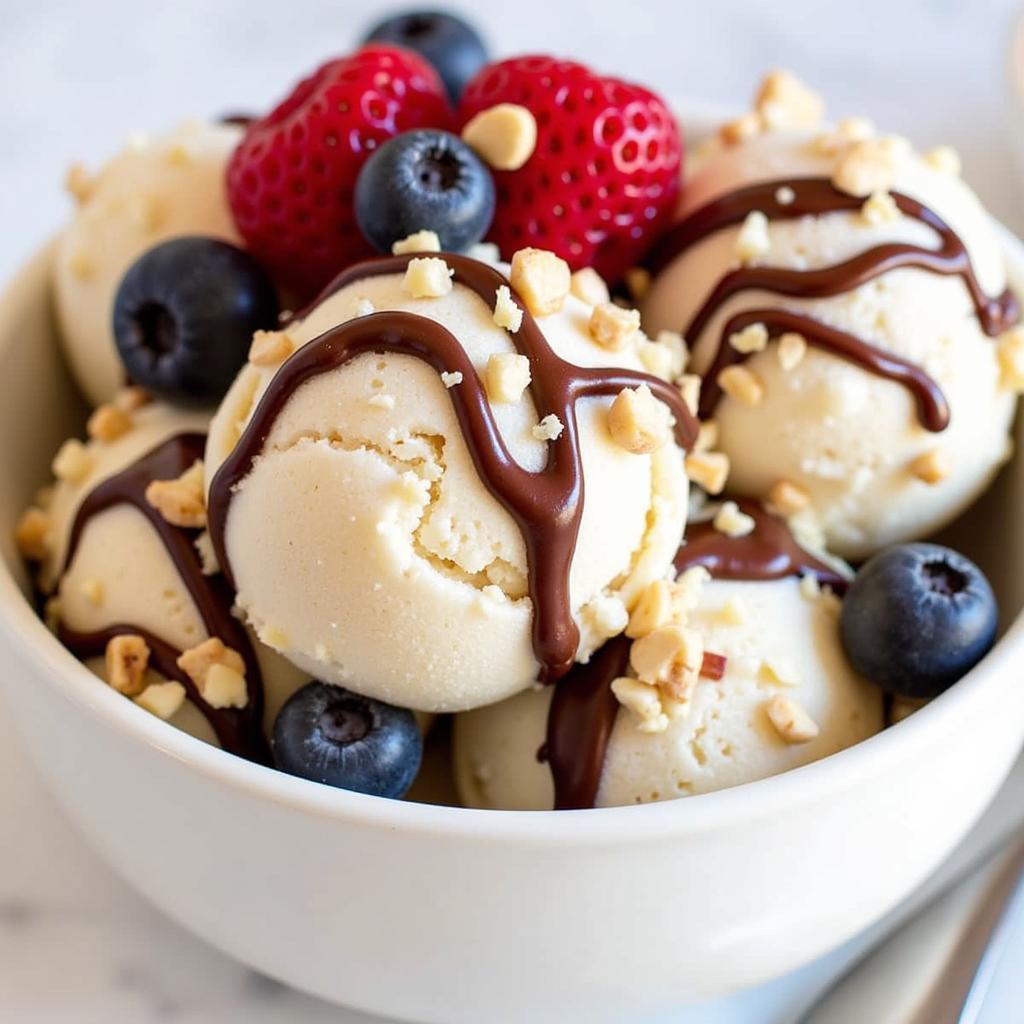 Dairy-Free Snow Ice Cream with Toppings