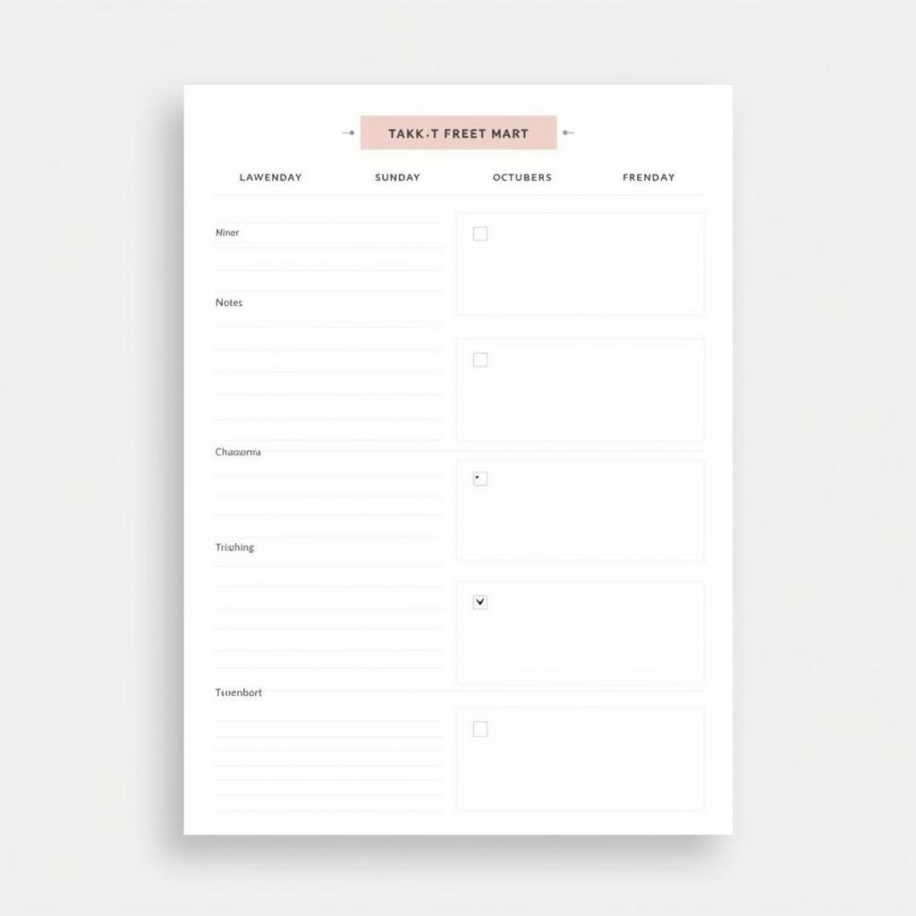 Minimalist Days of the Week Printable Planner for Adults