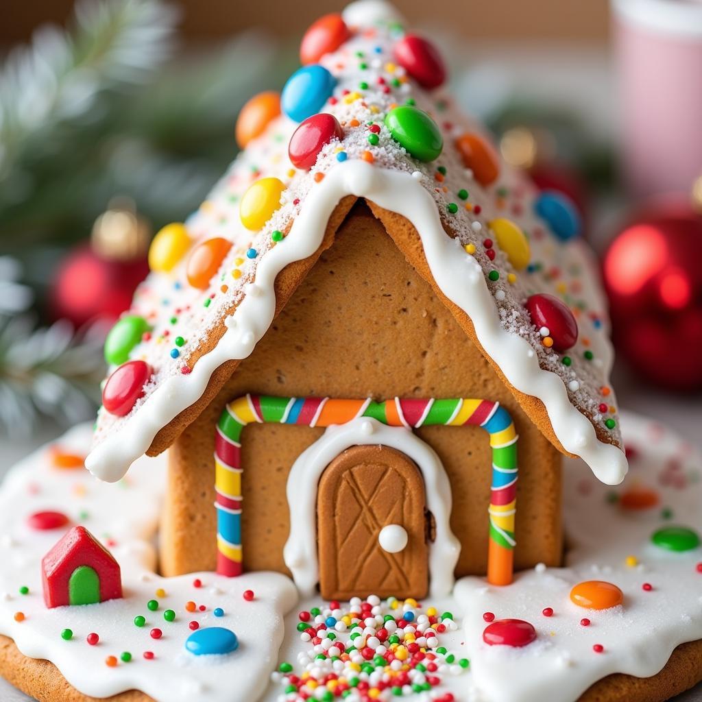 Beautifully Decorated Gluten-Free Gingerbread House