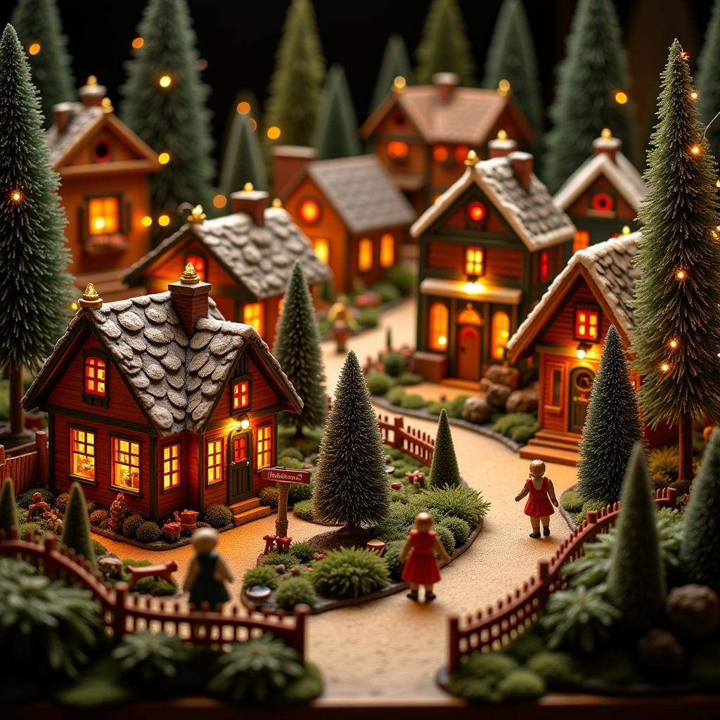 Decorated Putz House Village