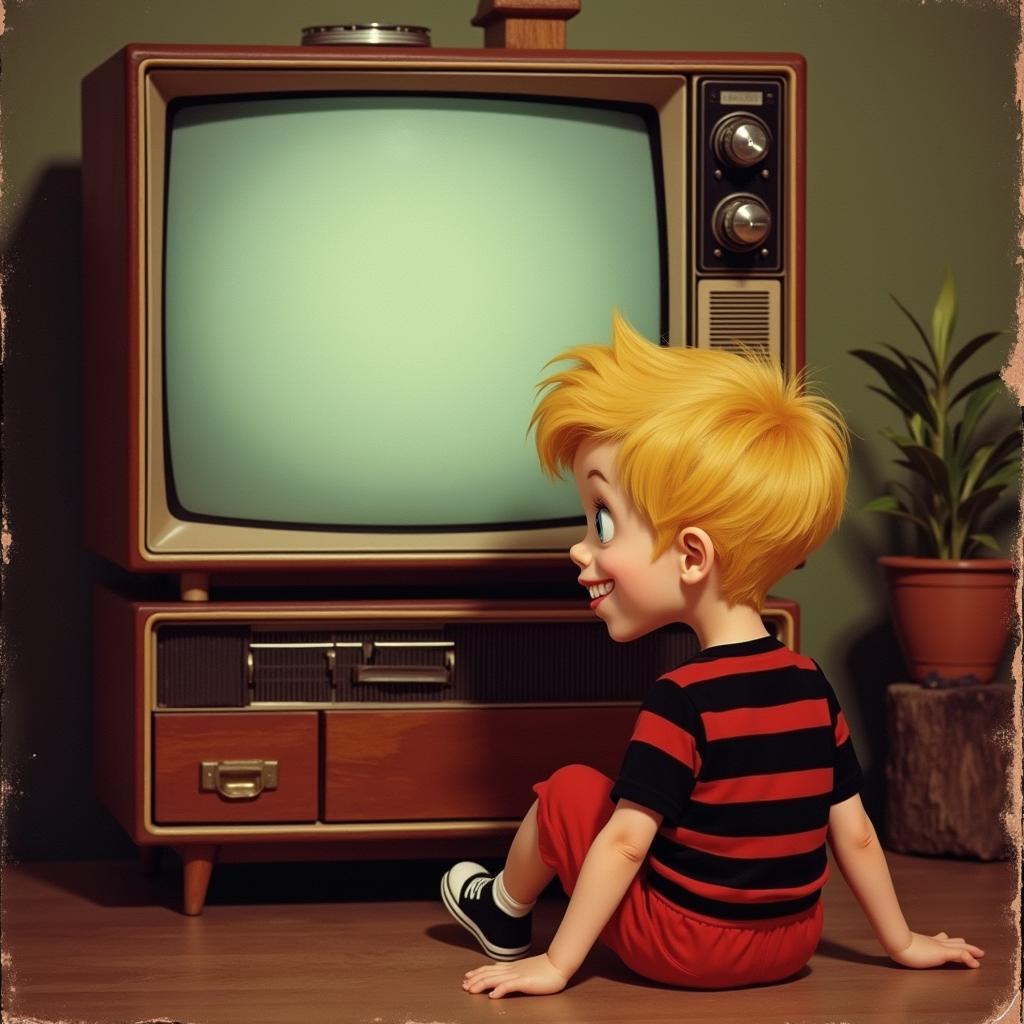 Dennis the Menace Watching TV