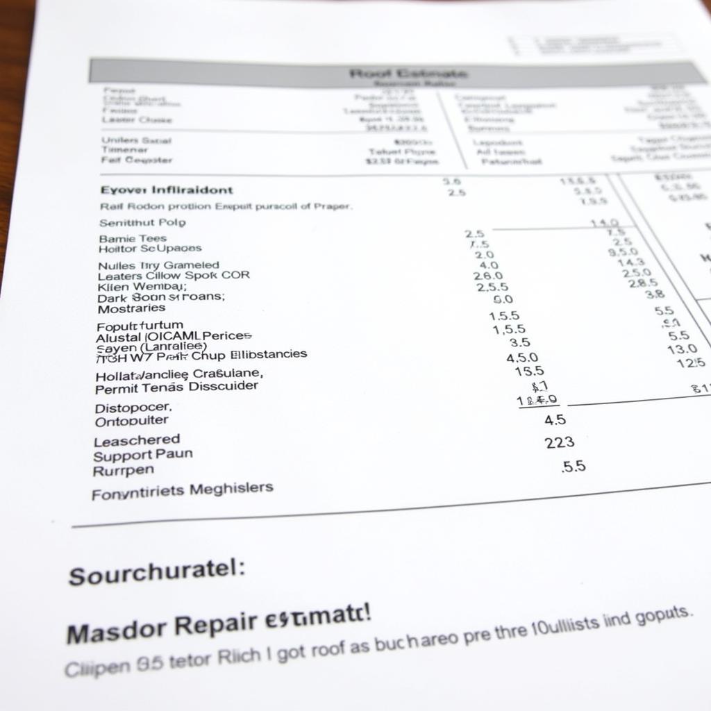 Detailed Roof Repair Estimate Breakdown