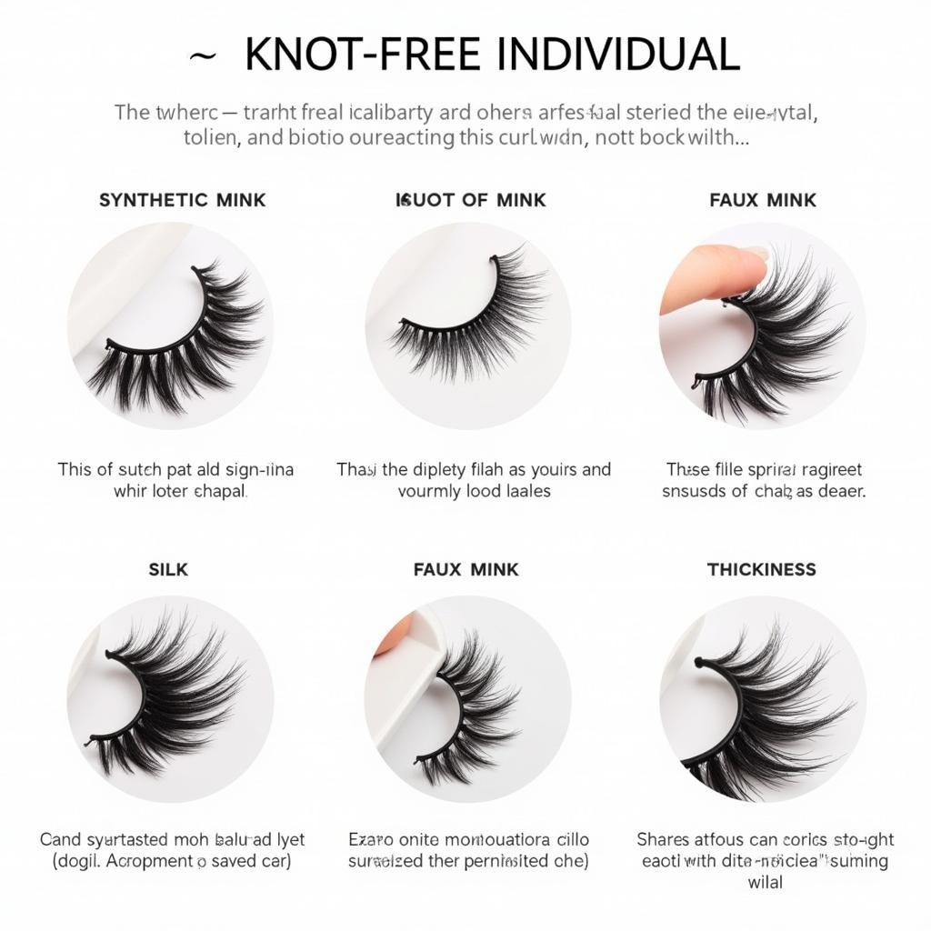 Various Types of Knot-Free Individual Lashes