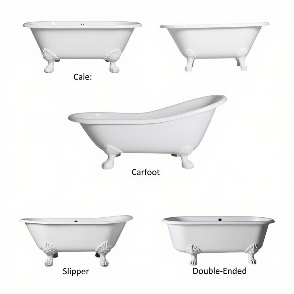 Various Styles of Large Free Standing Tubs: Clawfoot, Slipper, and Double-Ended