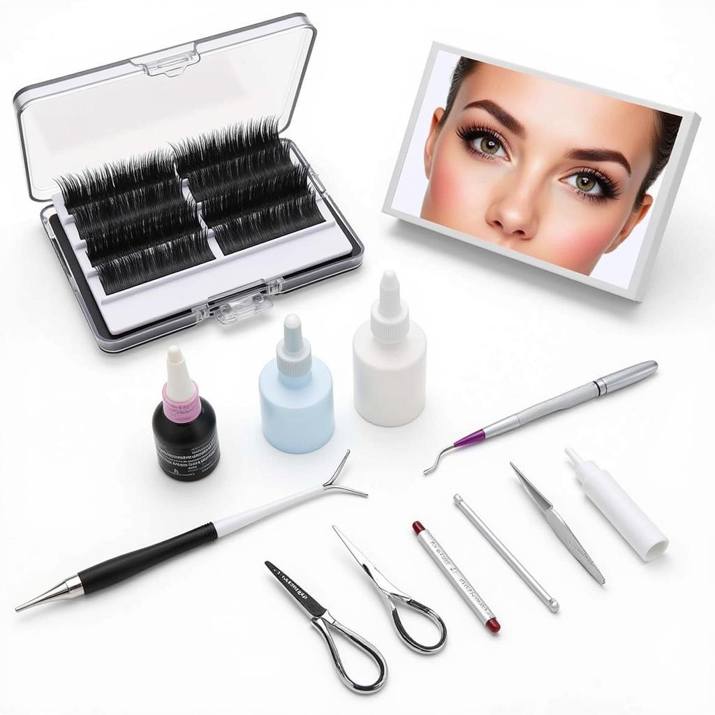 DIY Lash Extension Kit with Tools and Glue