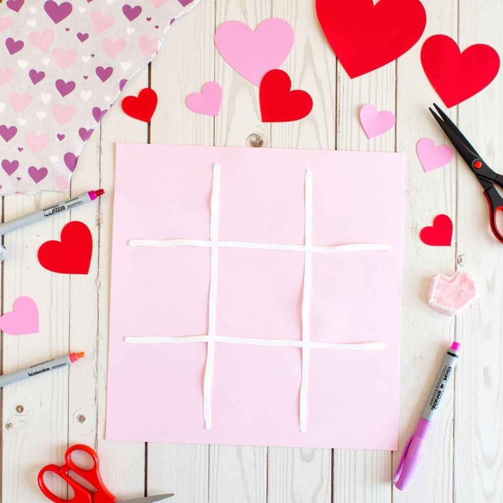 Creating a DIY Valentine's Day Tic Tac Toe Game