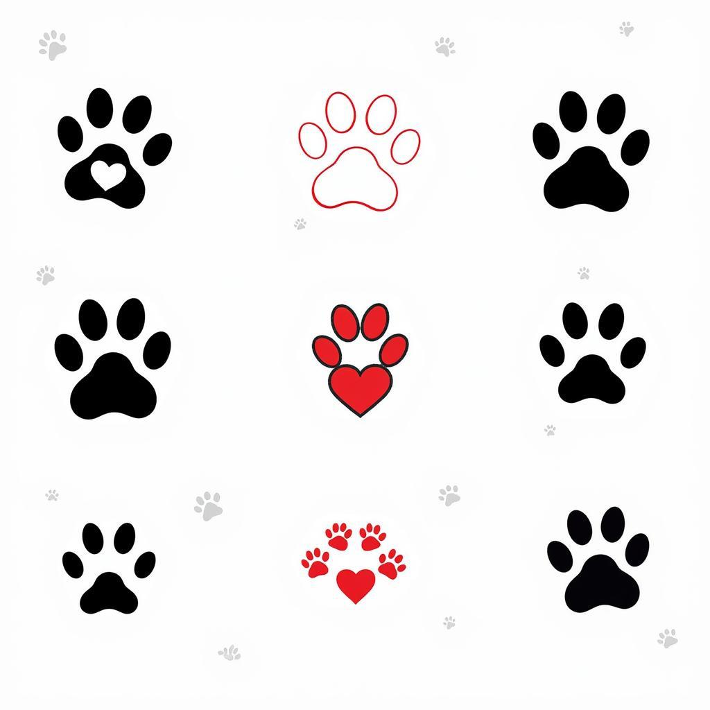 Different Dog Paw SVG Styles