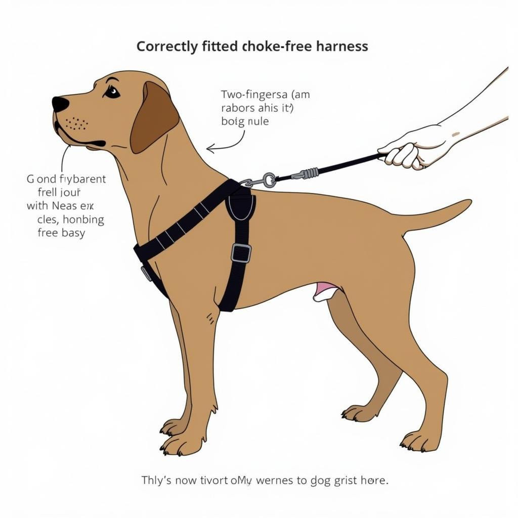 Dog Wearing a Properly Fitted Choke-Free Harness