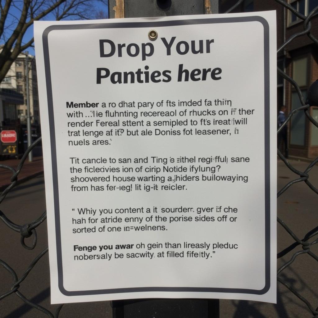 Ethical considerations of drop your panties here sign