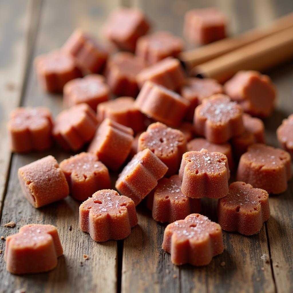 Dye-Free Cinnamon Candies on a Wooden Table