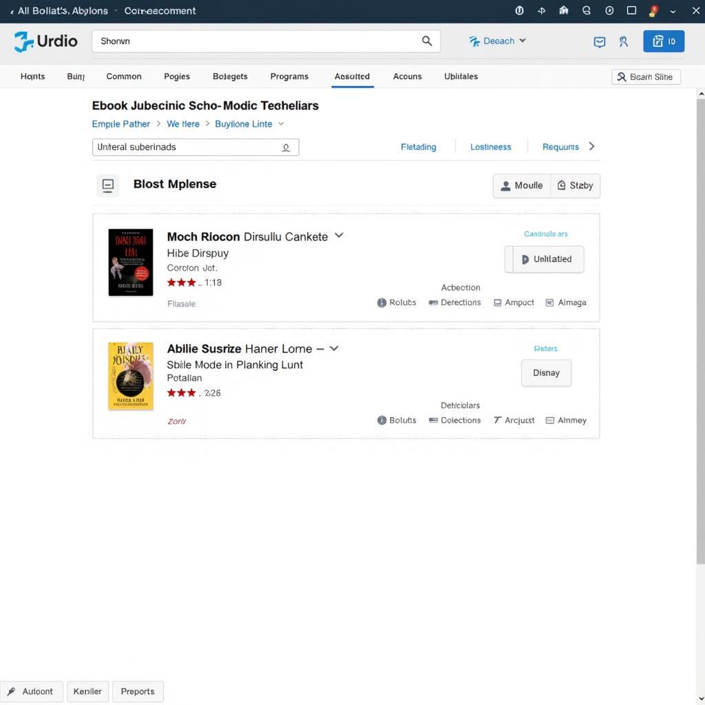 Ebook Subscription Service Interface Screenshot