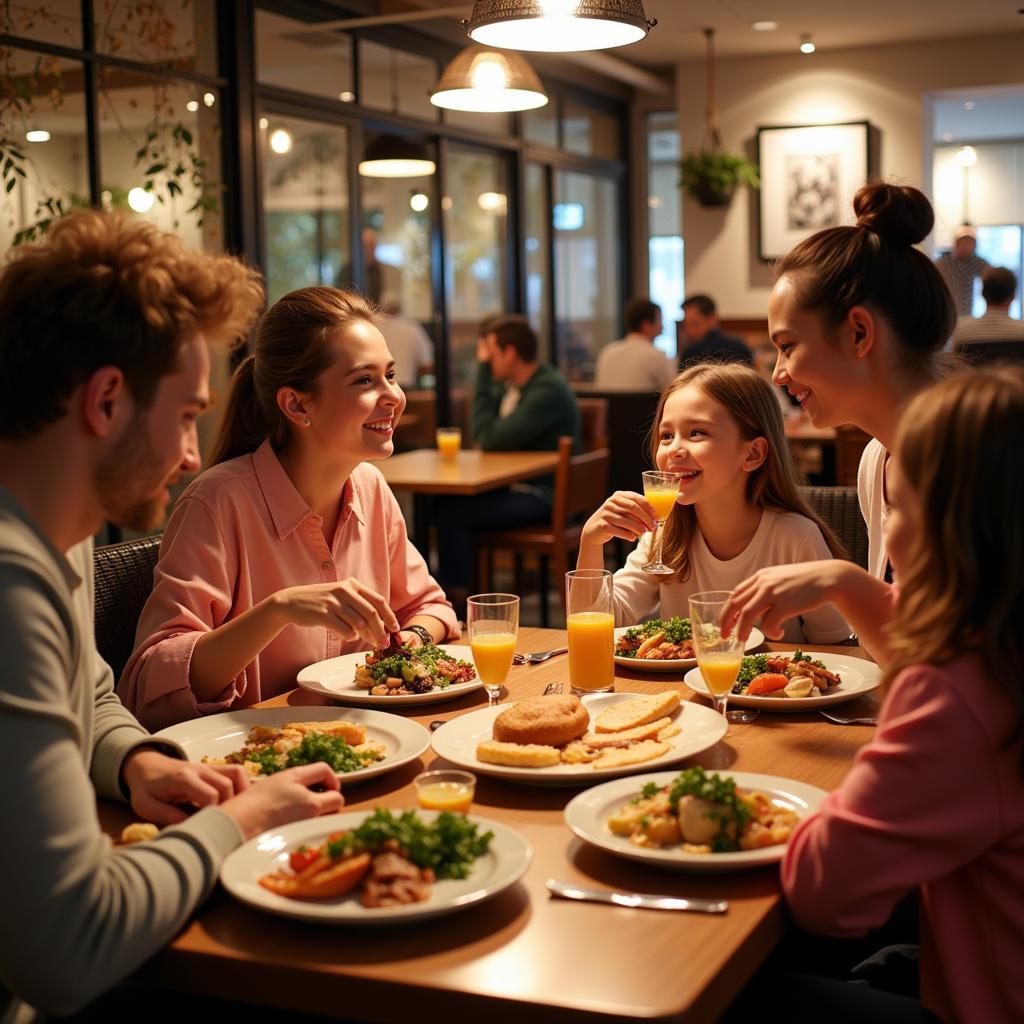 Family Enjoying a Meal at Dish Society