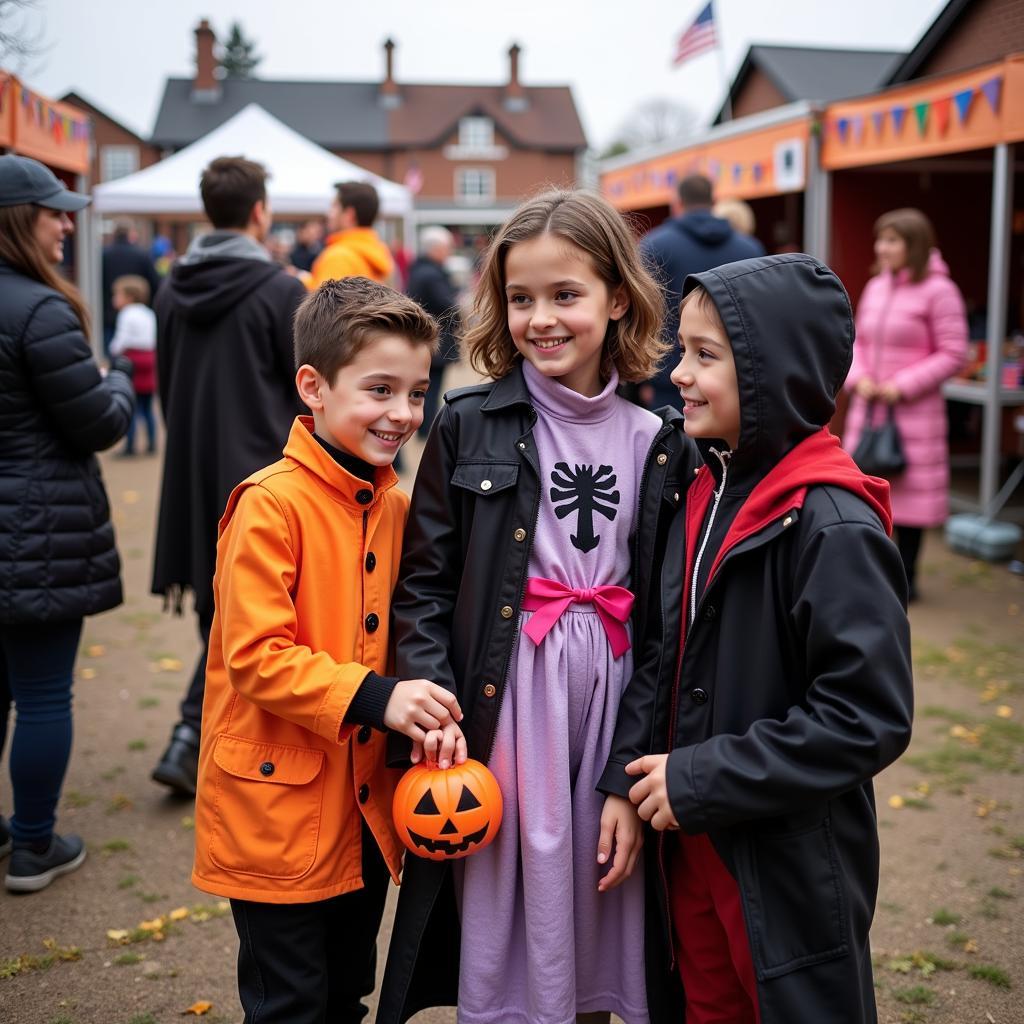 Family Enjoying Free Halloween Activities