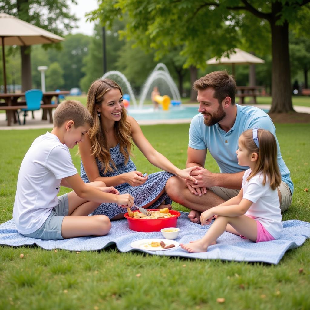 Family Picnic at a Miami Splash Pad