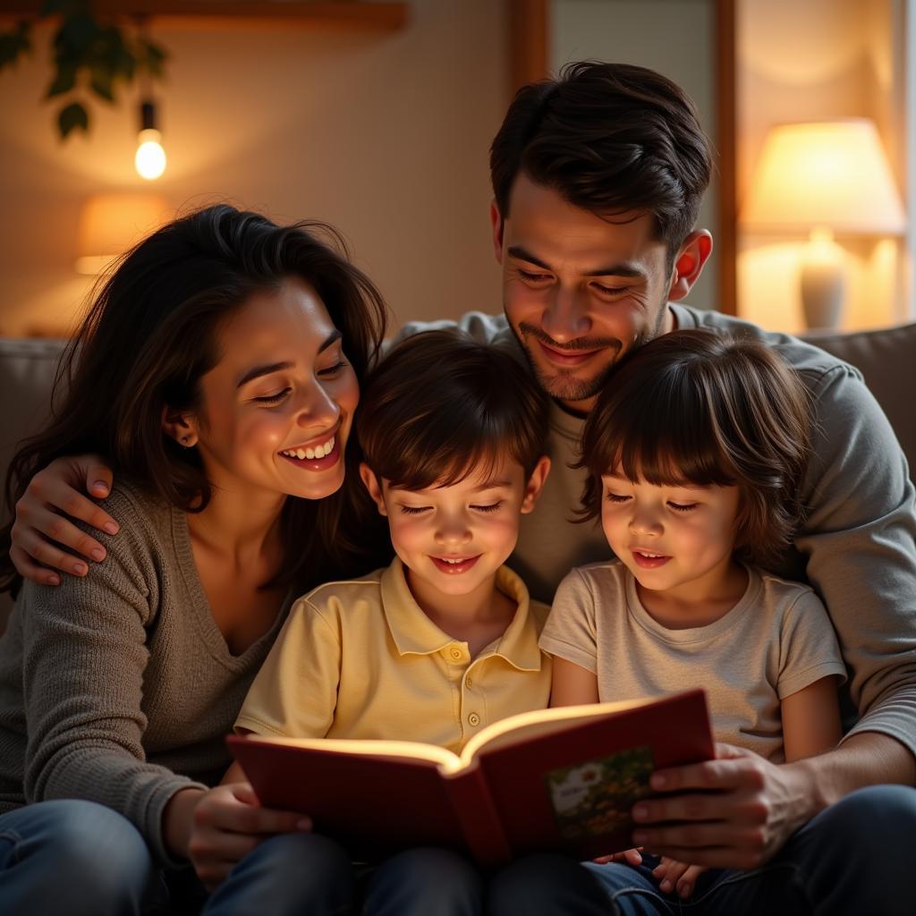 Family Reading Christian Books Together