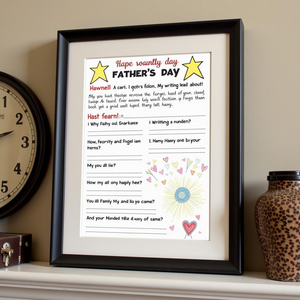 Finished Father's Day Questionnaire Framed