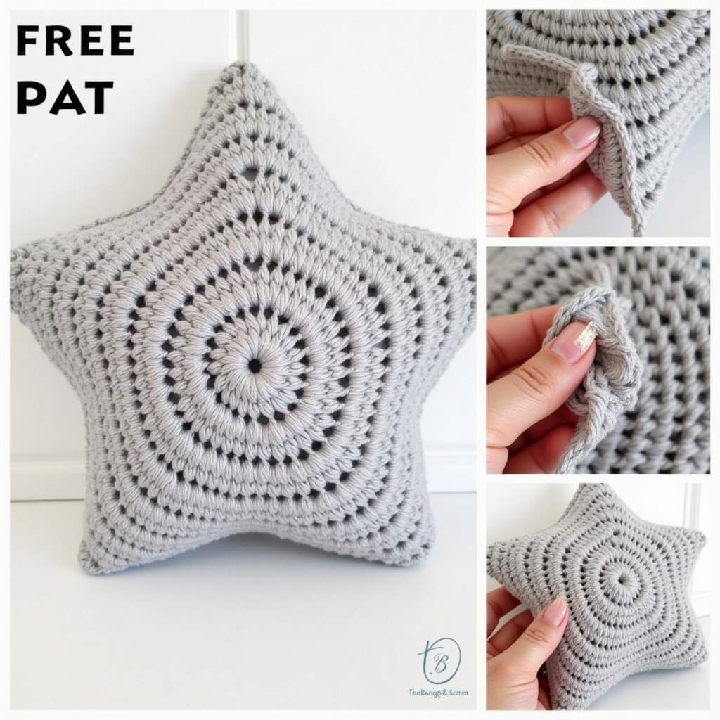 Finished Crochet Star Pillow