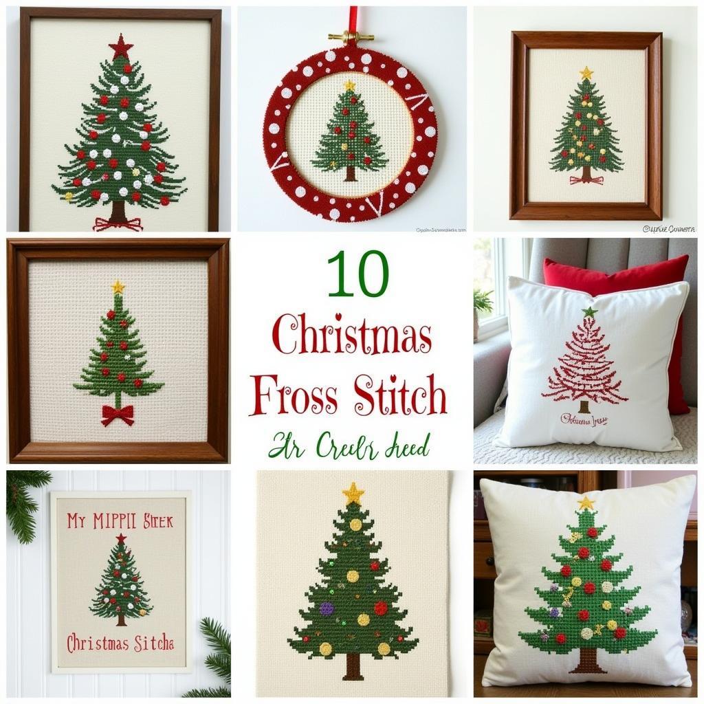 Finished Cross Stitch Christmas Tree Projects