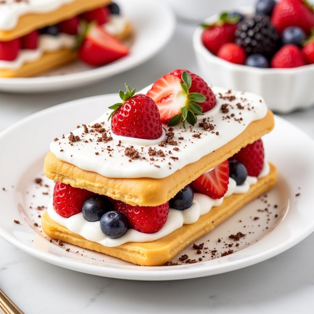 Delicious gluten-free eclair cake ready to serve