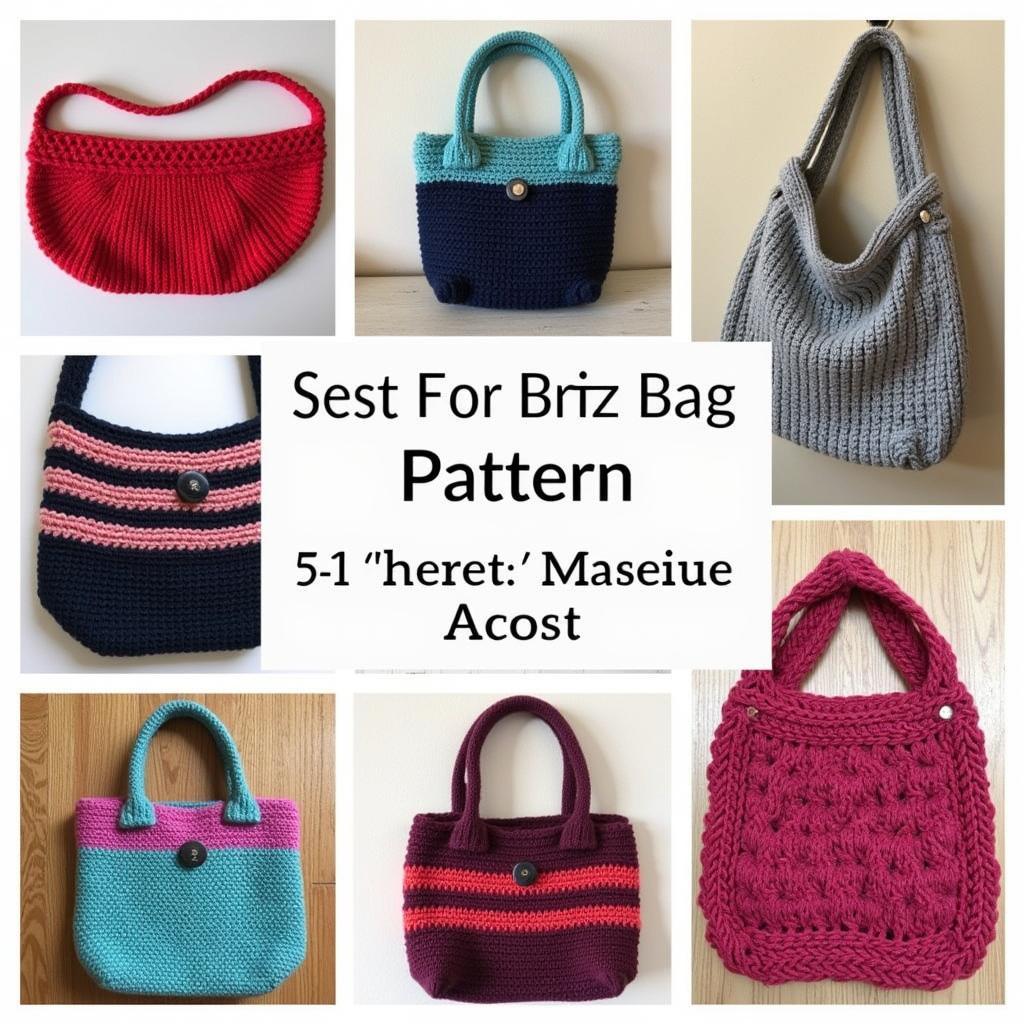 Different styles of finished knit bags