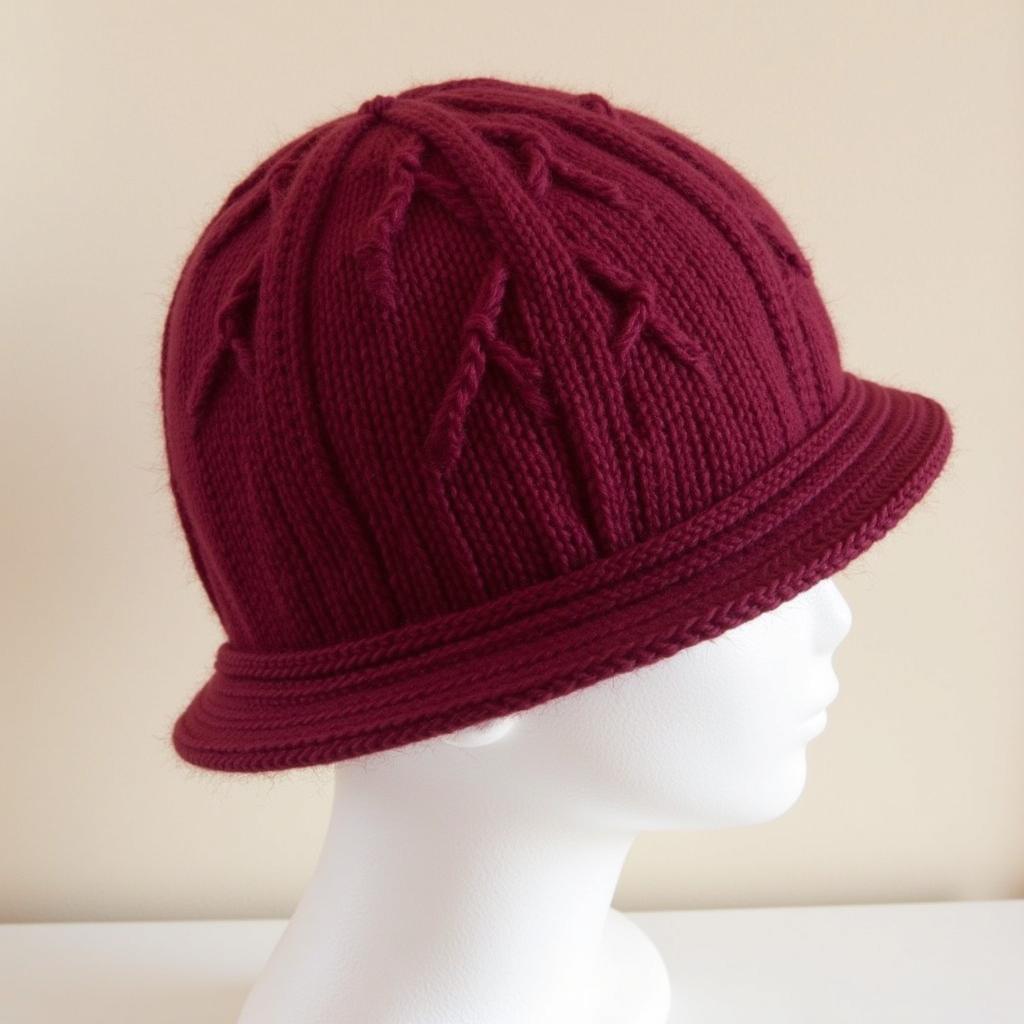 Finished Knit Cloche Hat Display