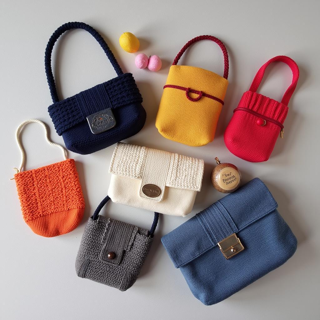 Finished Knitted Purses in a Variety of Styles and Colors