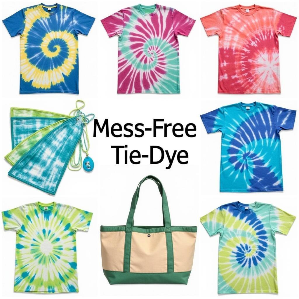 Finished Mess Free Tie Dye Projects