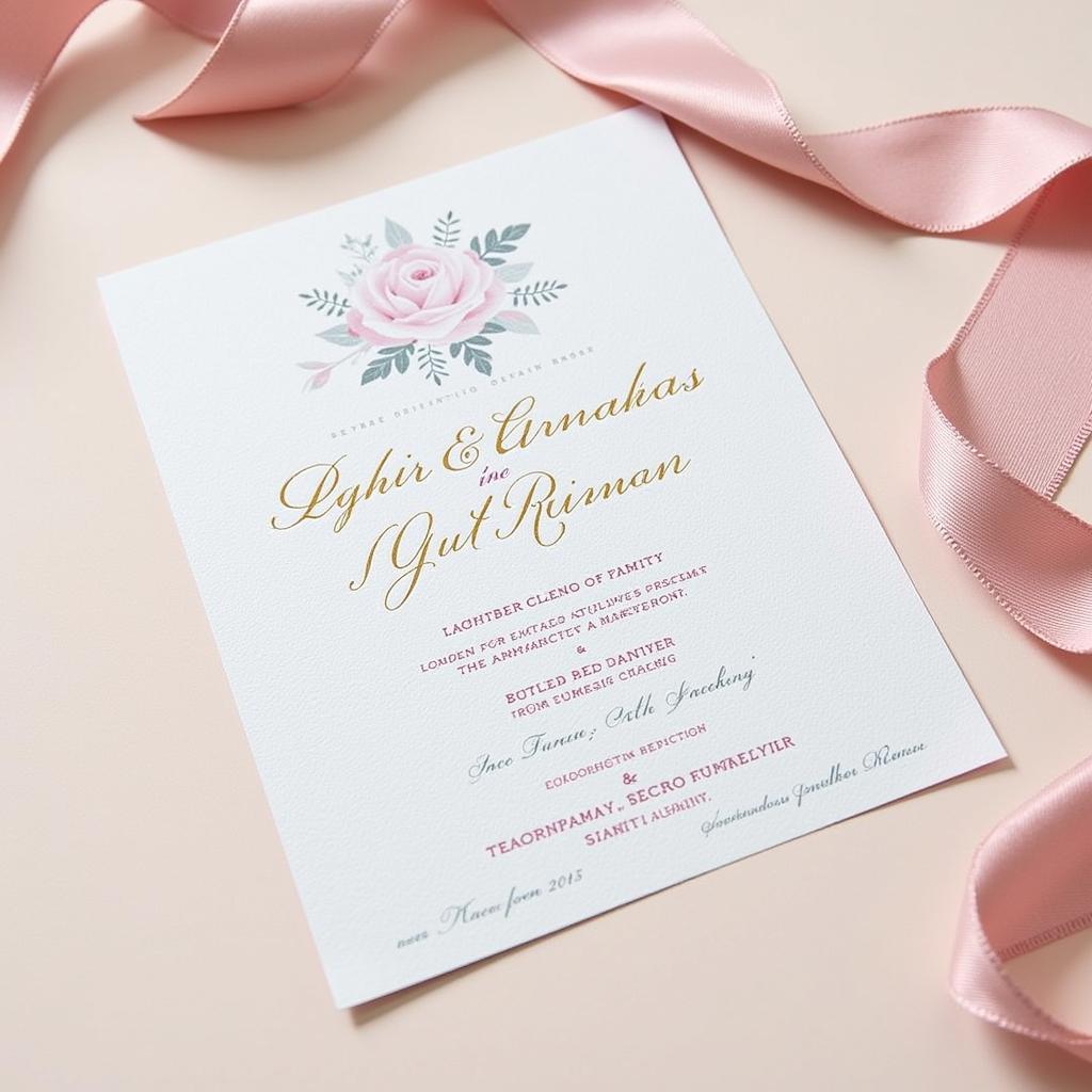 Finished Wedding Invitation Using Free SVG