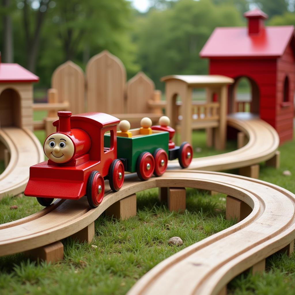 Finished Wooden Toy Train Set