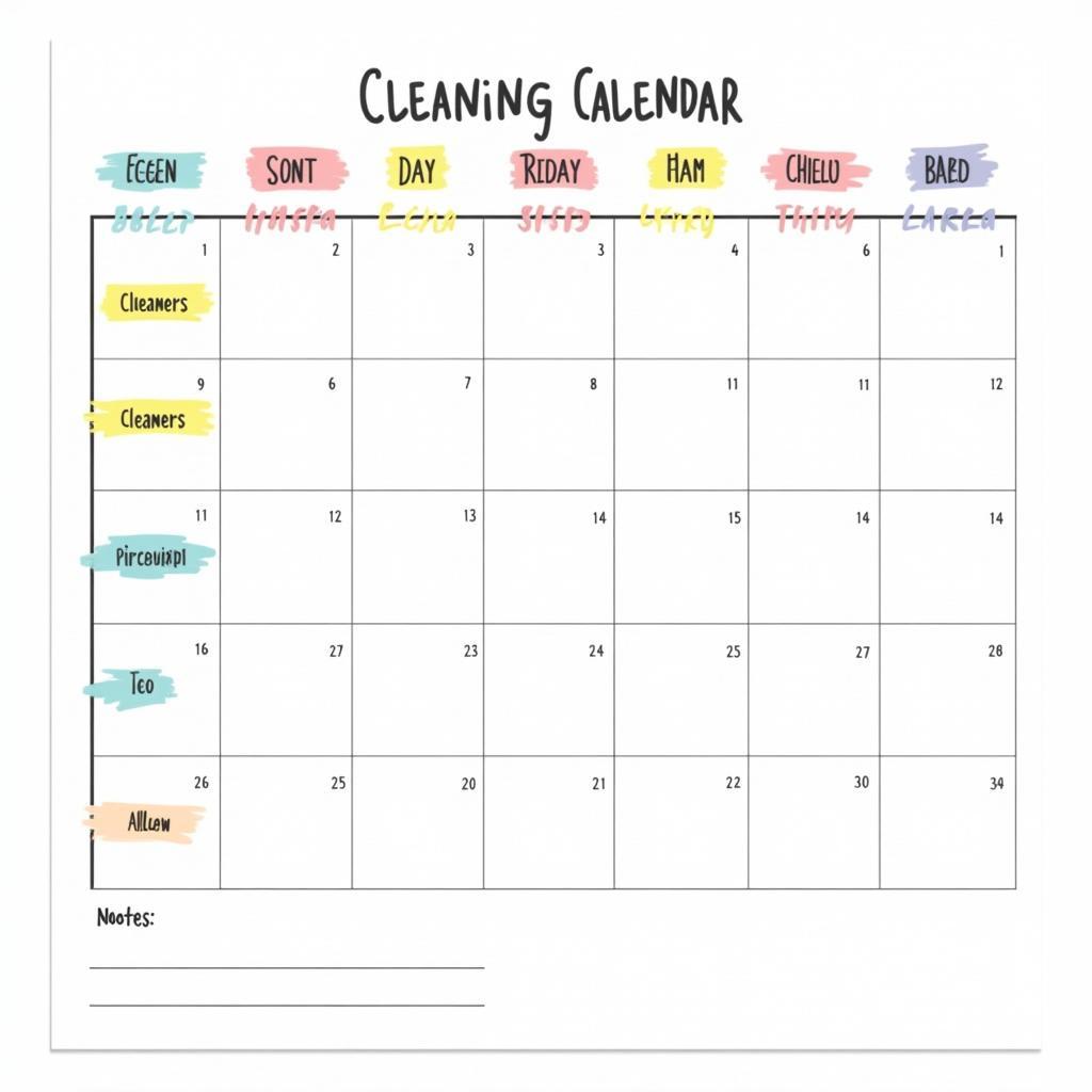 Flylady Weekly Cleaning Schedule