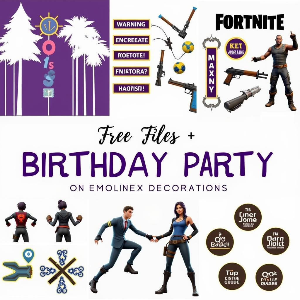 Fortnite-Themed Birthday Party Decorations Using Free SVGs