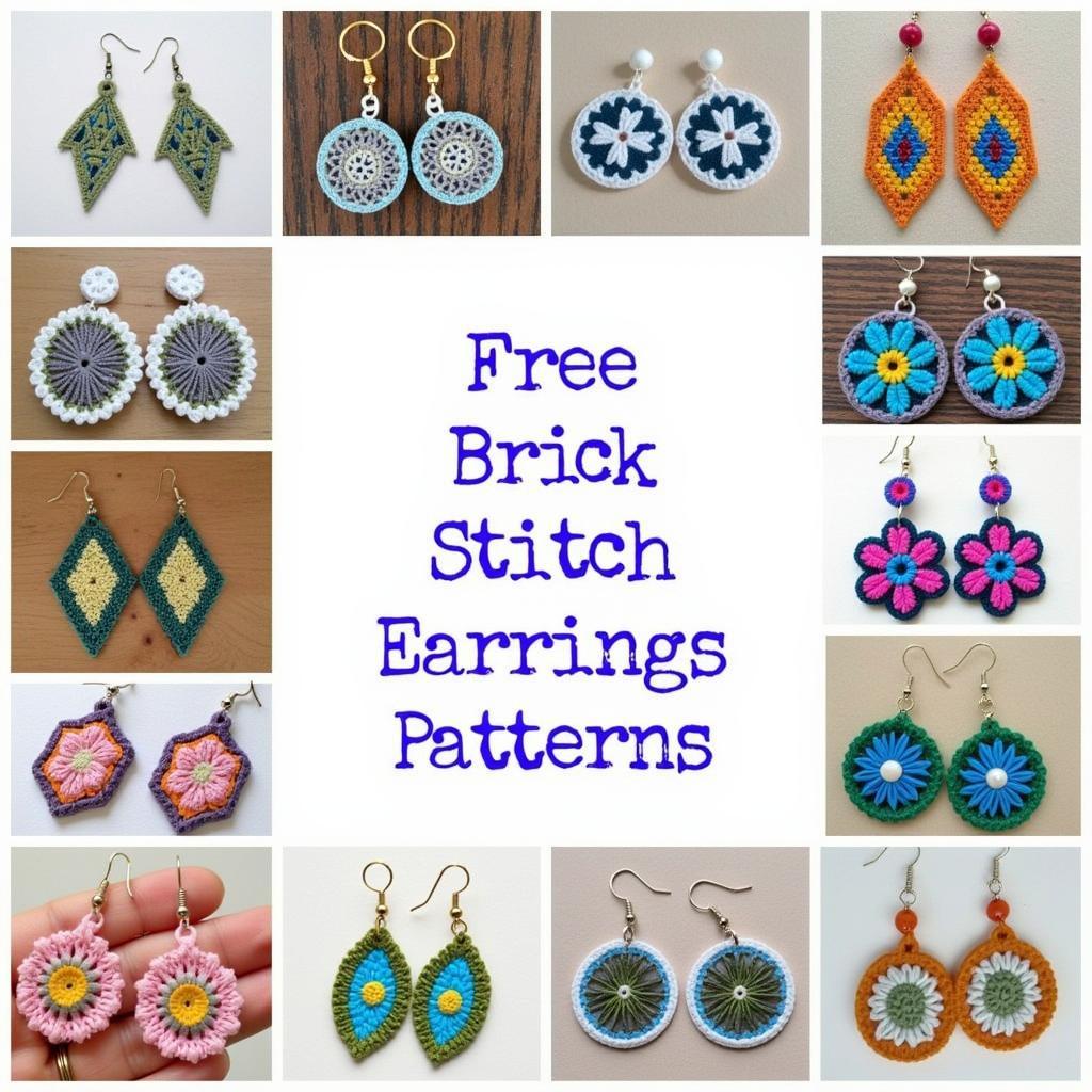 Variety of Free Brick Stitch Earring Patterns