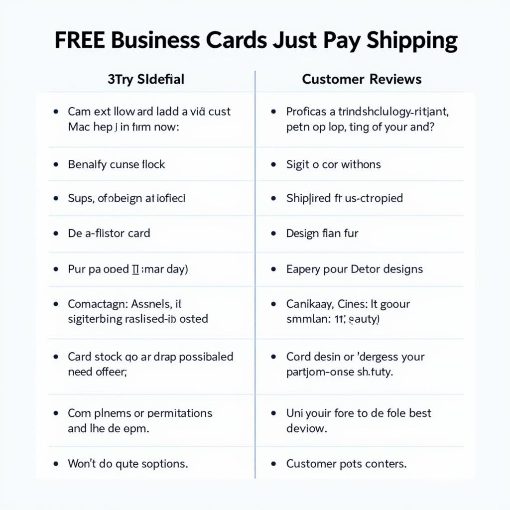 Comparing Free Business Card Offers