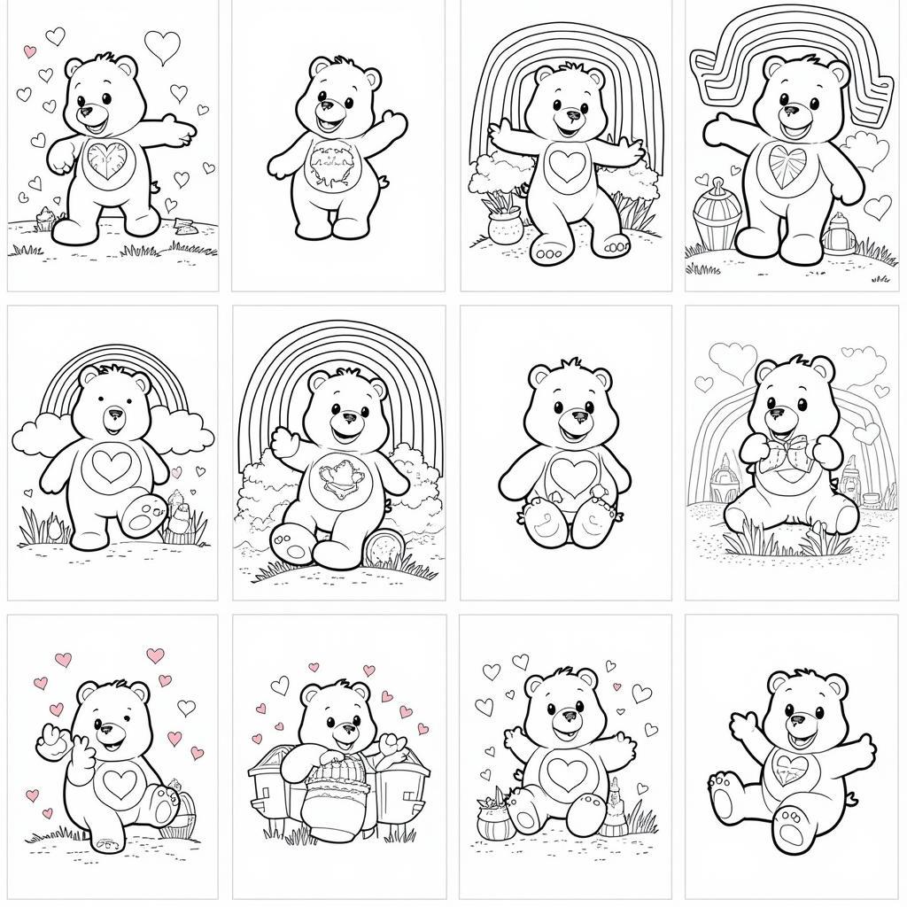 Free Care Bears Coloring Pages for Kids