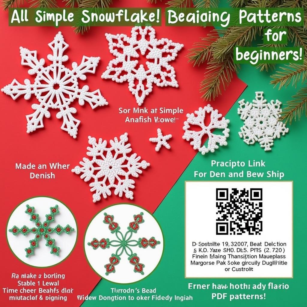 Free Christmas Beading Patterns for Beginners: Snowflake Design