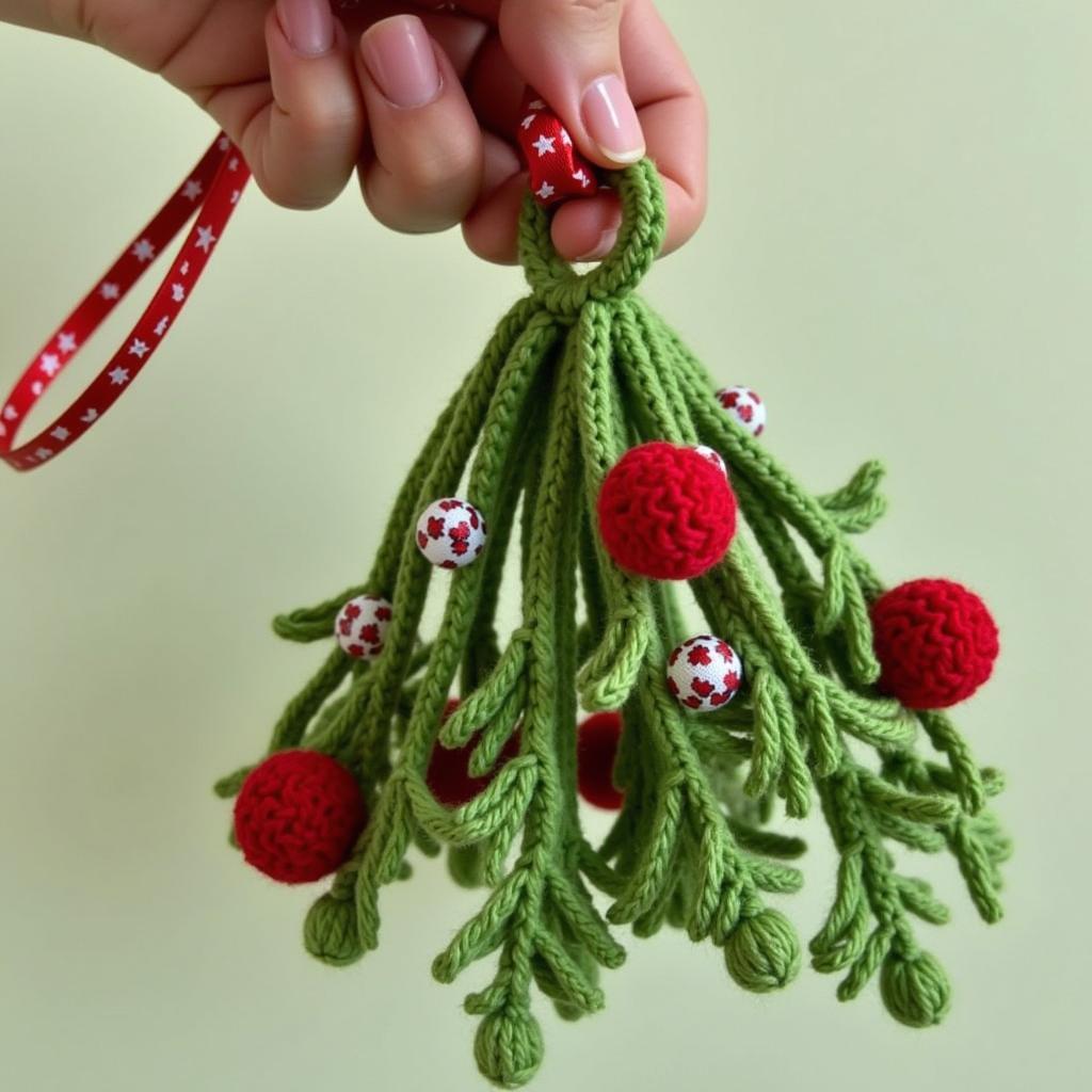 Free Crochet Mistletoe Pattern: Finished Product