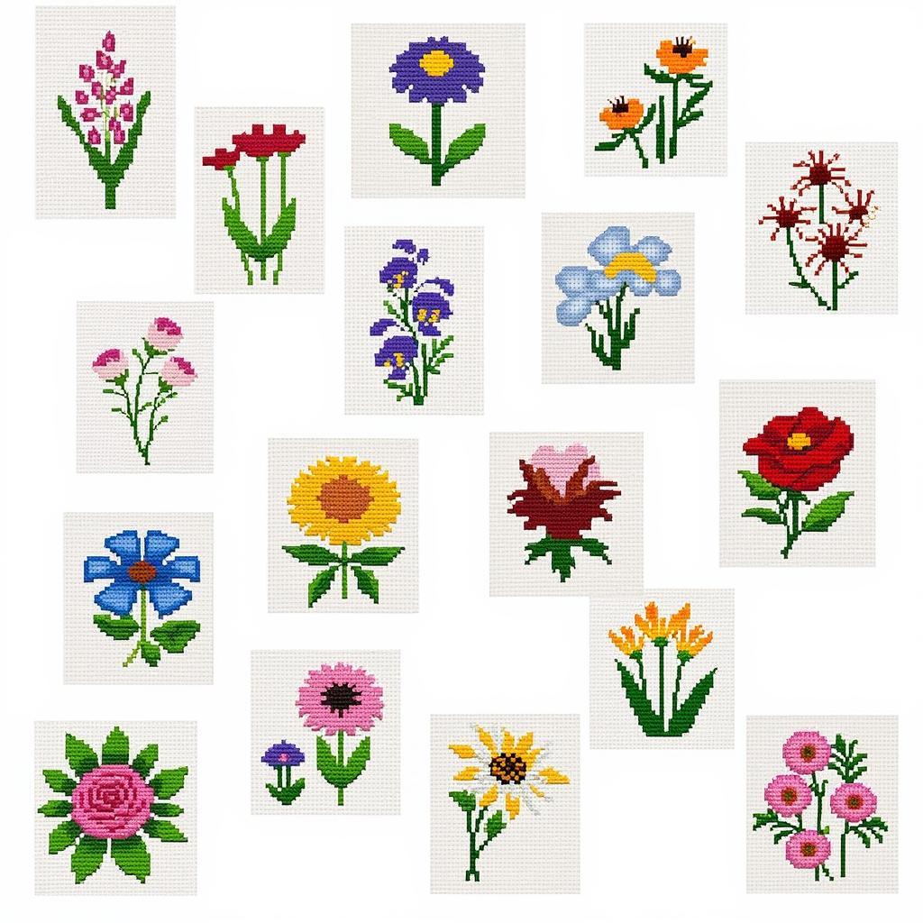 Variety of Free Cross Stitch Flower Patterns