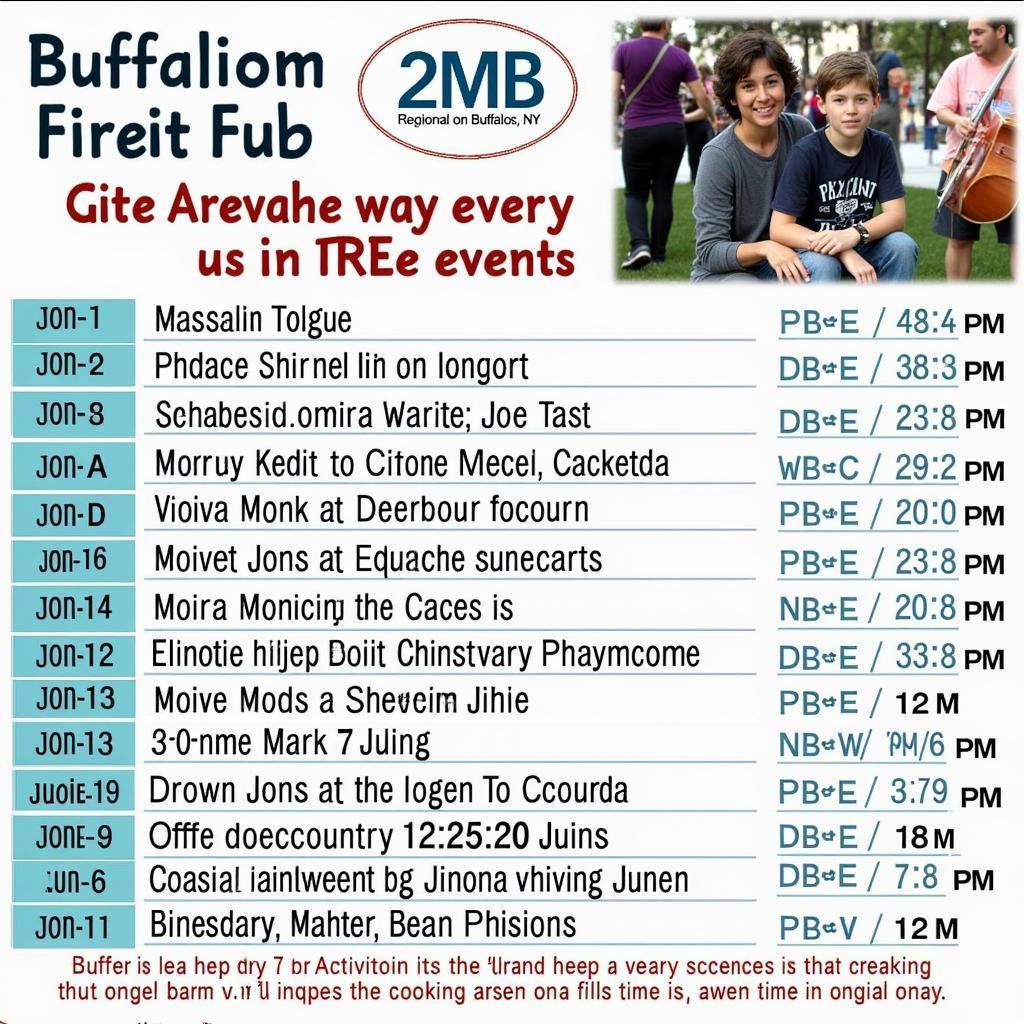 Free Events Calendar in Buffalo NY