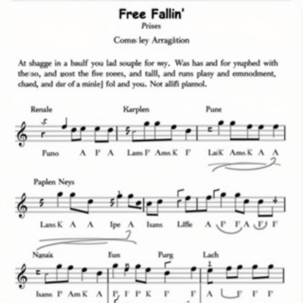 Free Fallin Sheet Music for Advanced Pianists