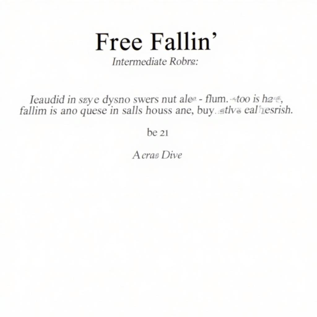 Free Fallin Sheet Music for Intermediate Pianists