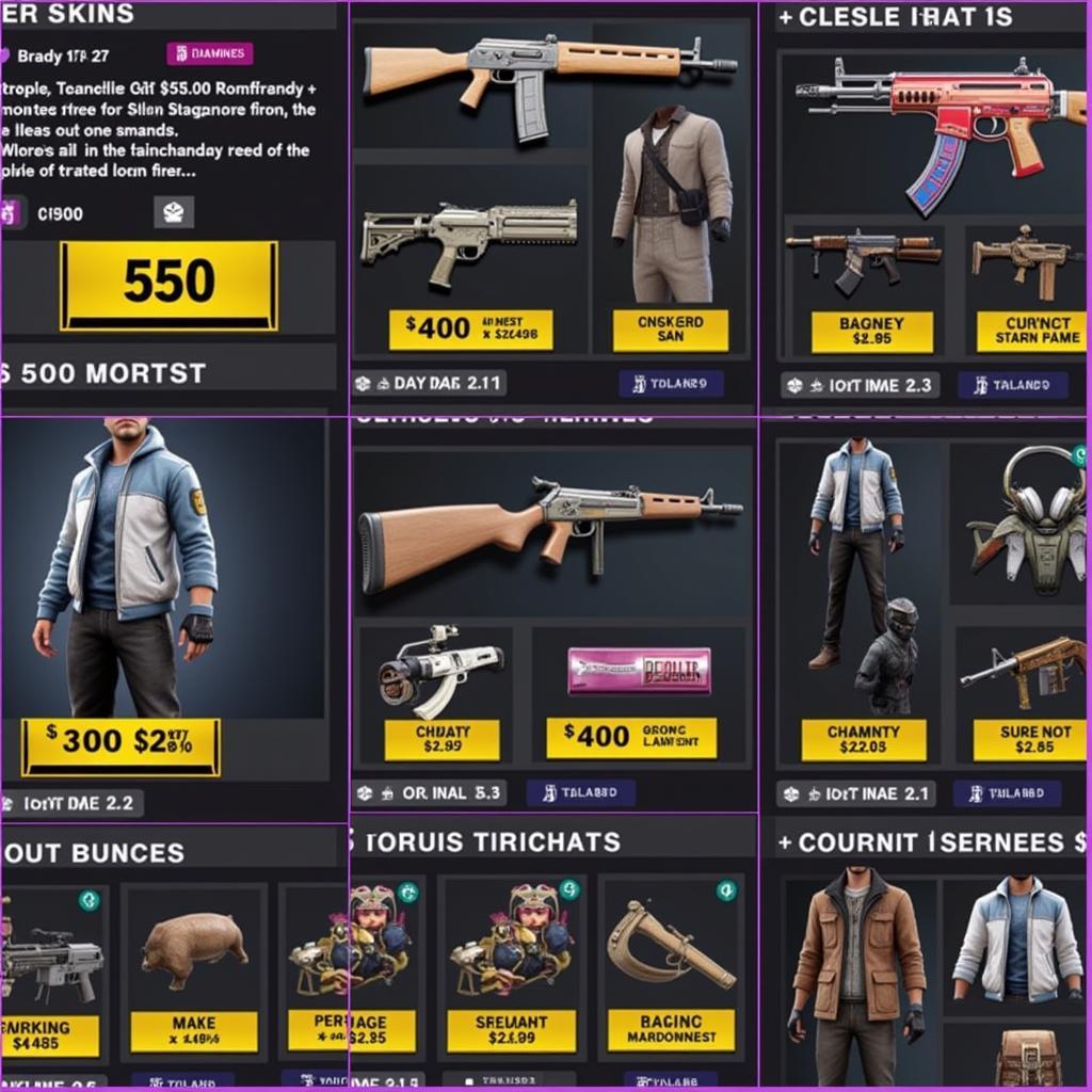 Free Fire Items Purchased with Diamonds