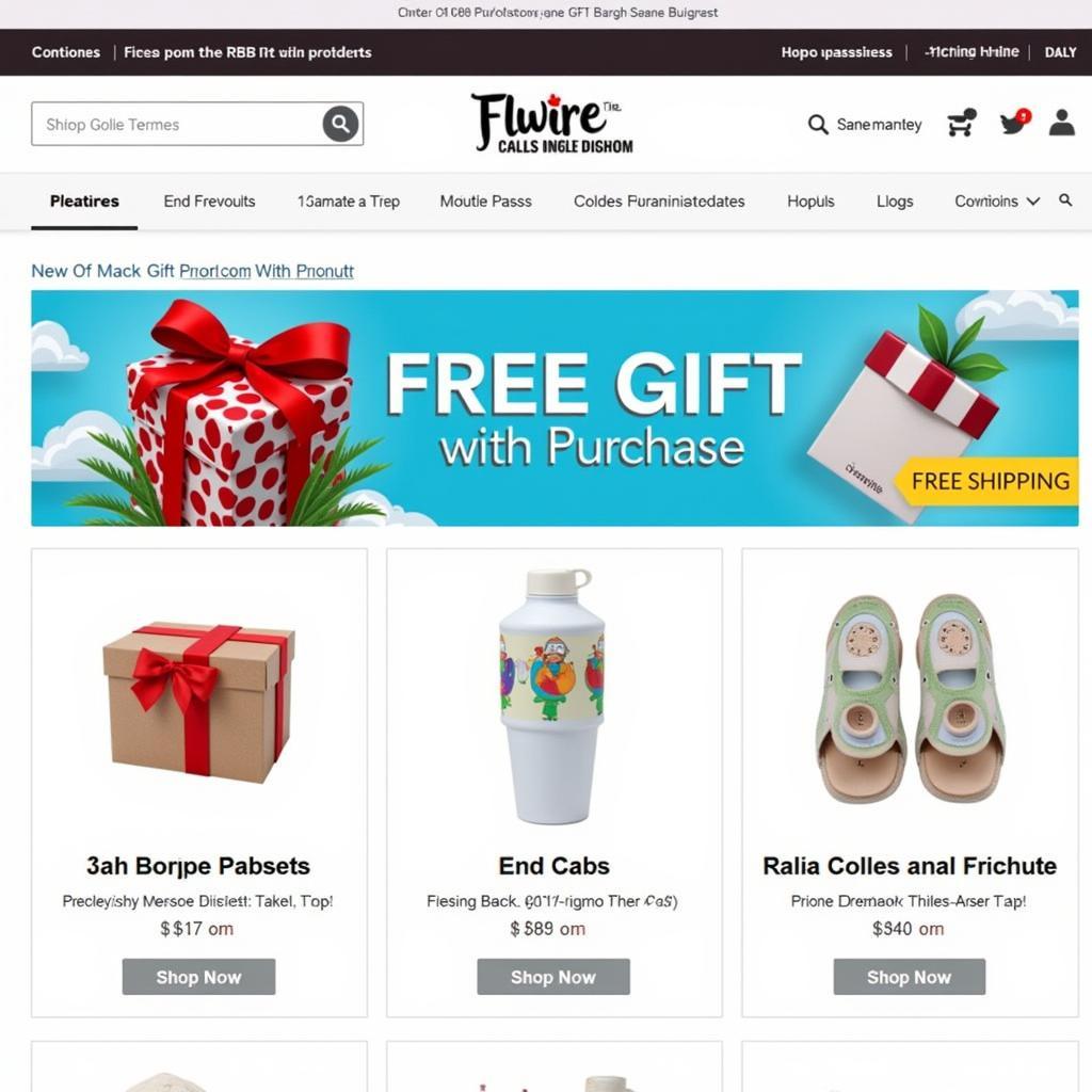 Online banner advertising free gift with purchase