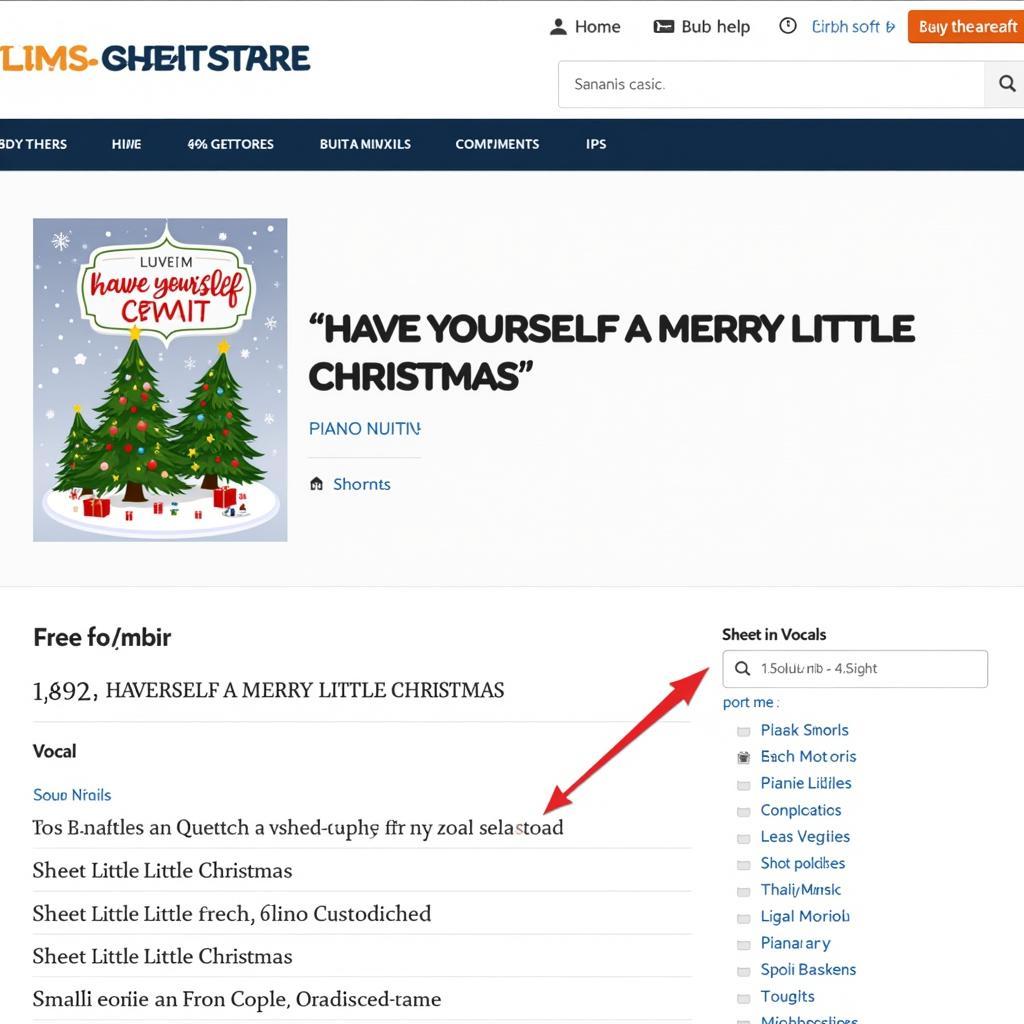 Free Sheet Music Website for "Have Yourself a Merry Little Christmas"