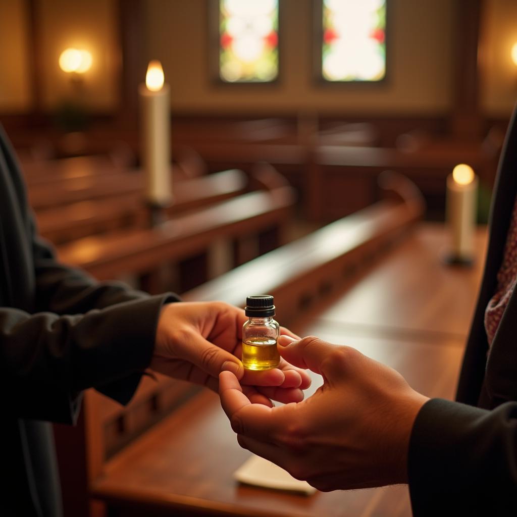 Free Holy Oil Distribution at a Church