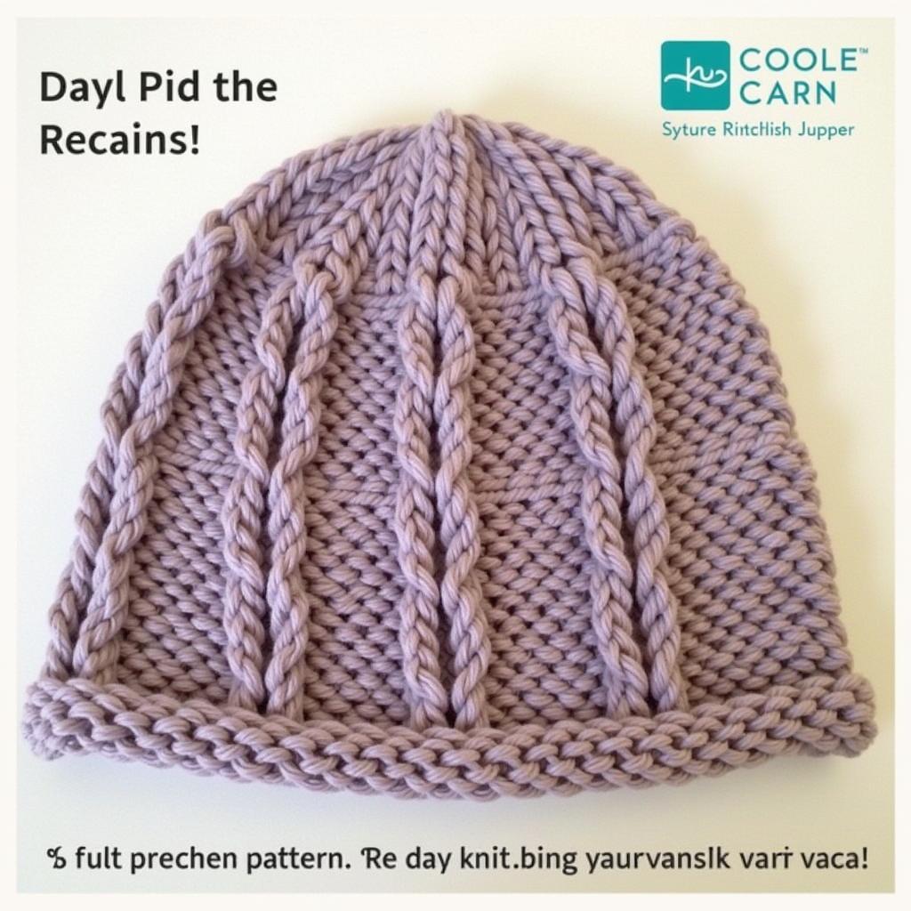 Advanced Free Knit Beanie Pattern with Cables