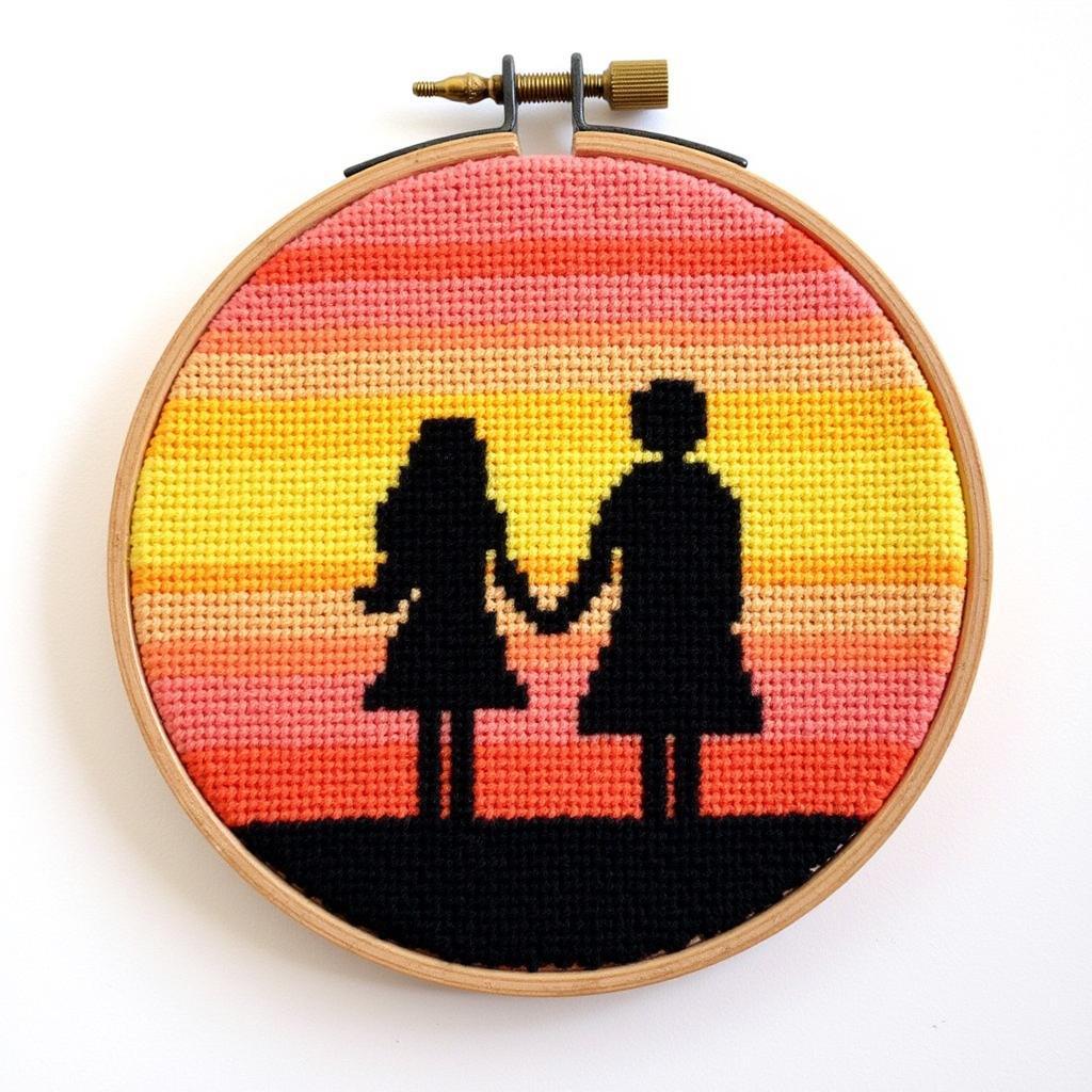 Free Love Cross Stitch Patterns: Couple Silhouette